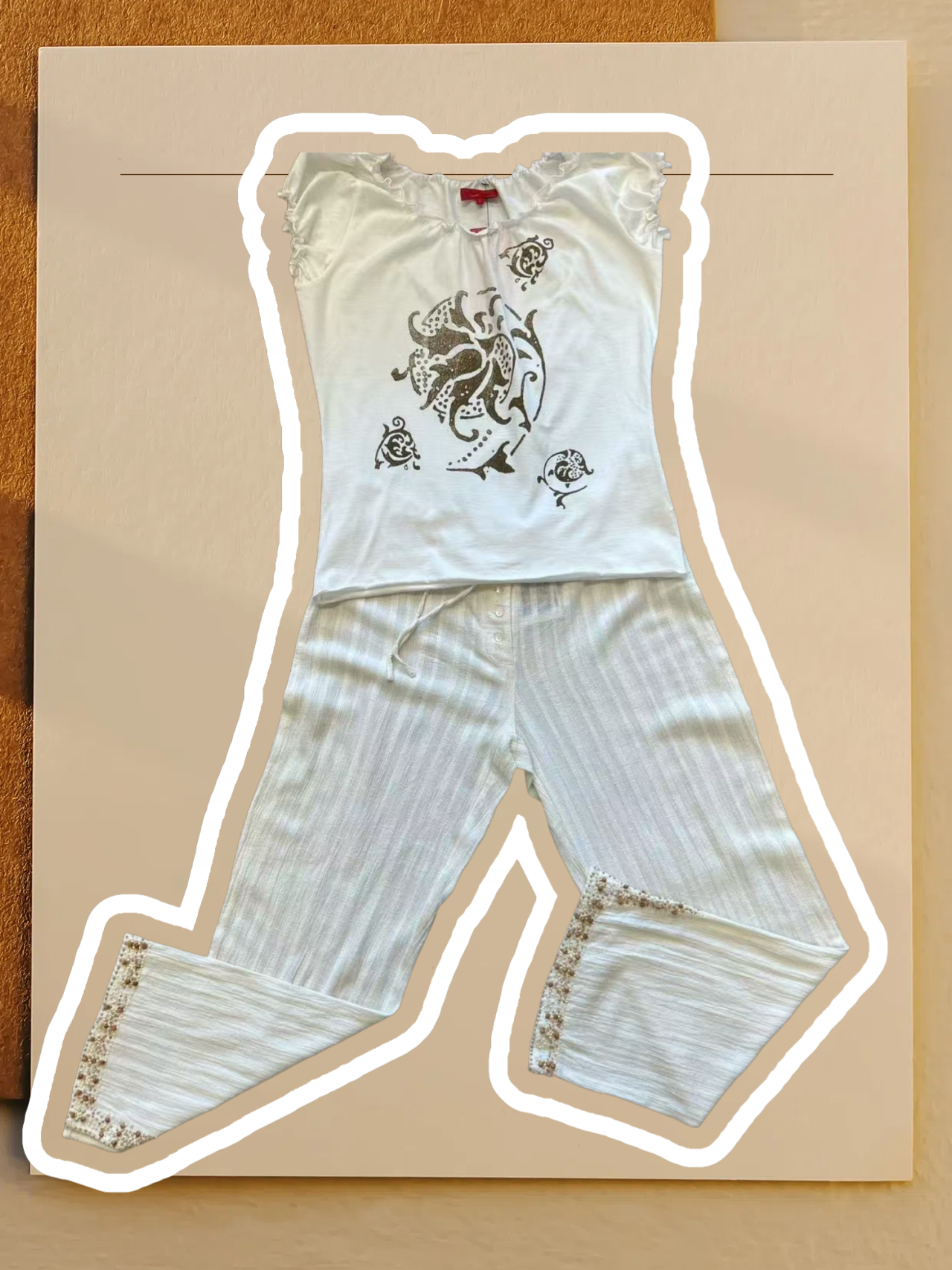 IMITZ White Cotton Pant
