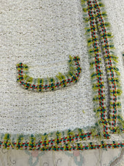 Close-up of the Marccain Whit Spring Jacket showcasing colorful trim and texture details.