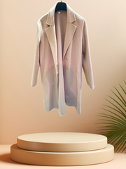 Marccain Wheat Long Coat made of 60% wool and 40% cashmere, perfect for warm winter style.