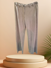 Marccain Checked Straight Pants made of 98% virgin wool, featuring a classic checked pattern for timeless sophistication.