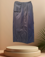 Laurel Long Straight Skirt in shine fabric, showcasing a chic and polished style for elegant occasions.