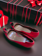 Versace Red Kitten Heel showcasing red and gold design, perfect blend of elegance and comfort, ideal for any occasion.