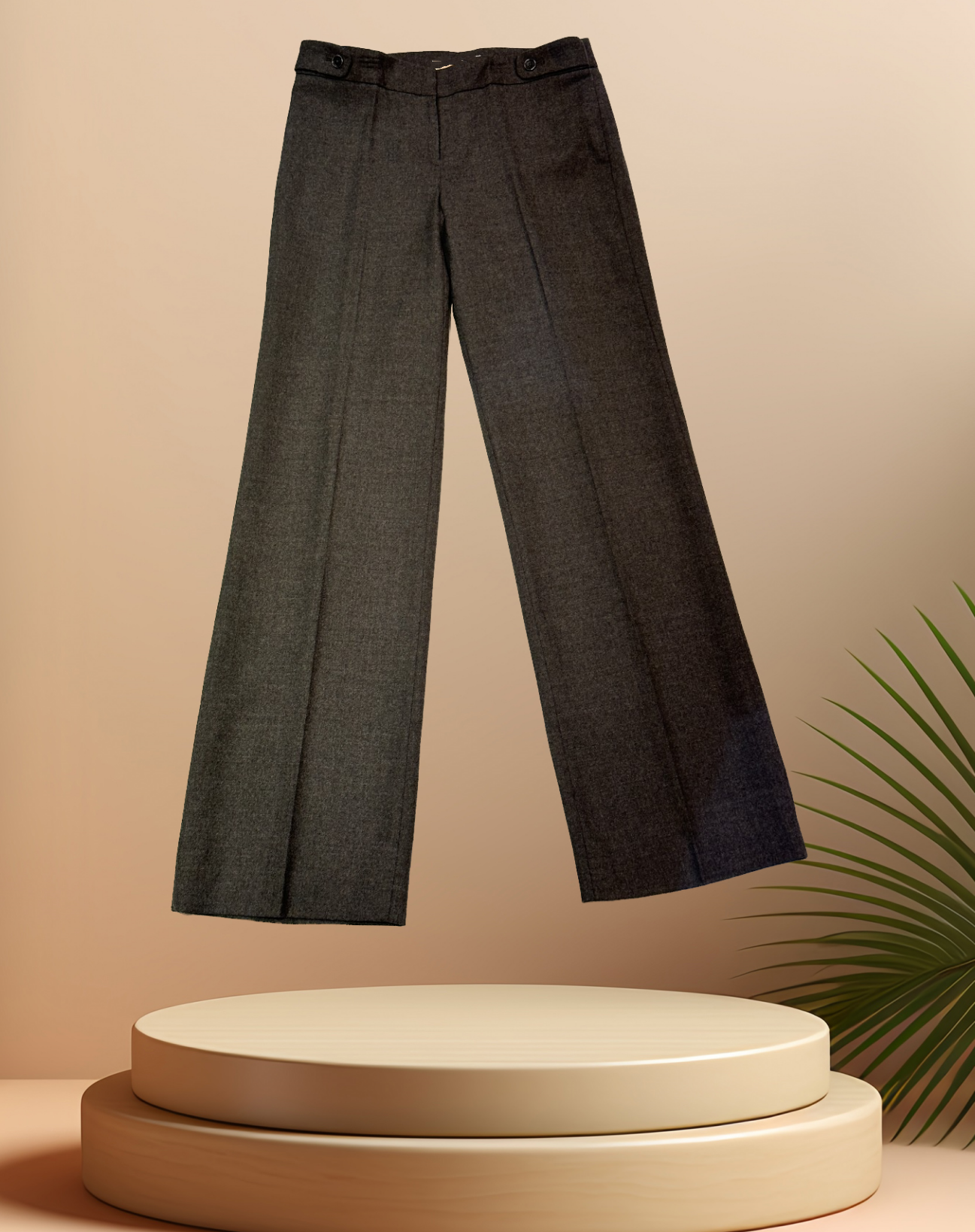Michael Kors gray straight pants showcasing a flattering fit and sleek design, perfect for creating a tall and slim silhouette.