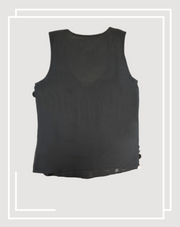 Back view of Michael Kors Black Plaque Vest, showcasing its sleek design and decorative elements.