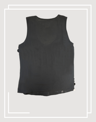 Back view of Michael Kors Black Plaque Vest, showcasing its sleek design and decorative elements.