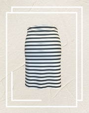 Marccain Stripped Pencil Skirt showcasing a stylish striped design, ideal for versatile outfits and flattering fits.