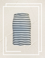 Marccain Stripped Pencil Skirt showcasing a stylish striped design, ideal for versatile outfits and flattering fits.