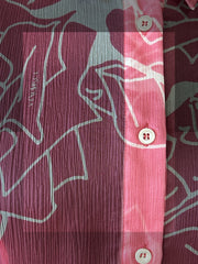 Versace Silk Shirt featuring a pink patterned design, tailored fit, and elegant buttons for a stylish summer look.