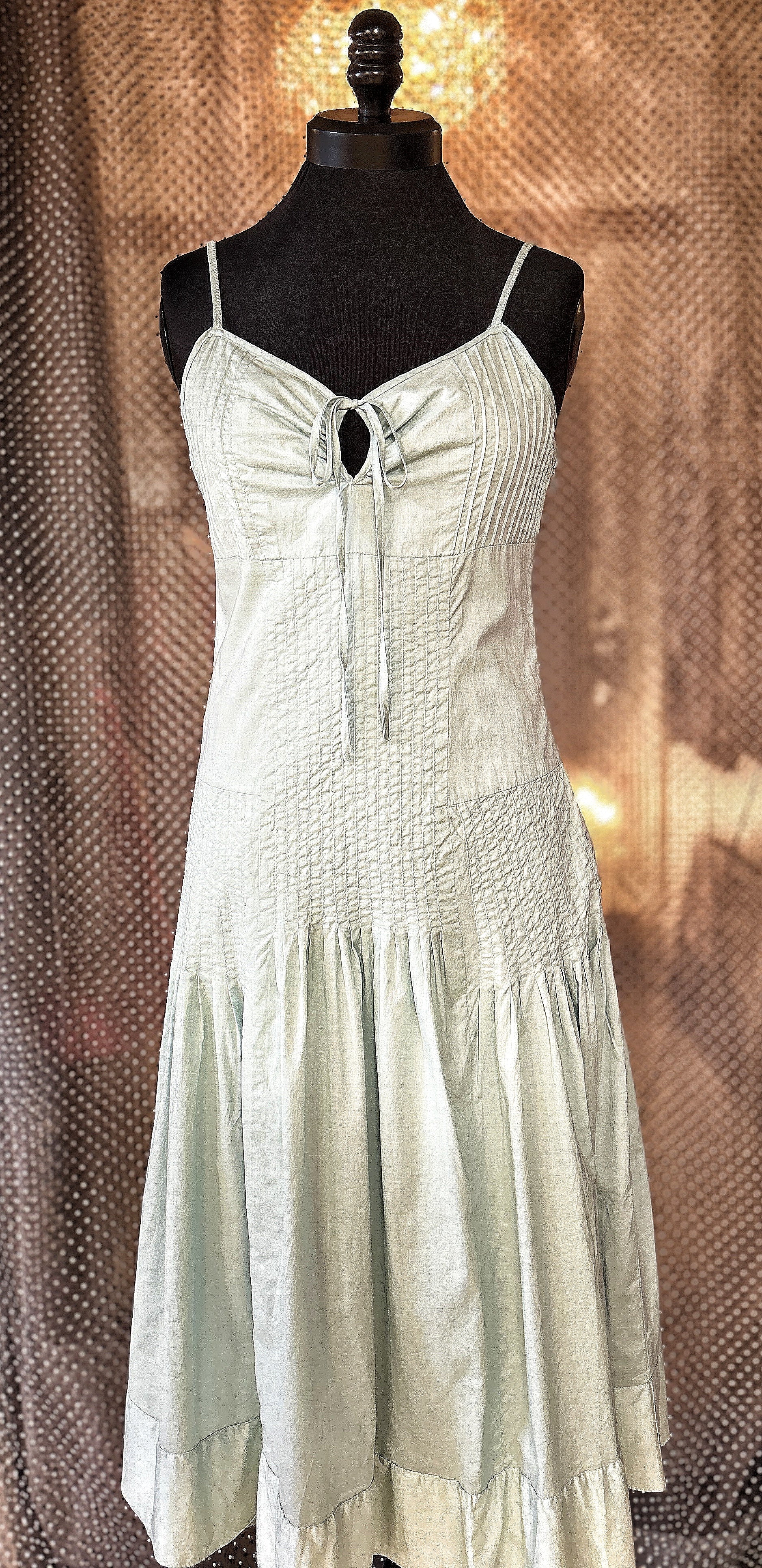 Essentiel Turquoise Summer Dress featuring a classic cut, made of 100% cotton for comfort and style.