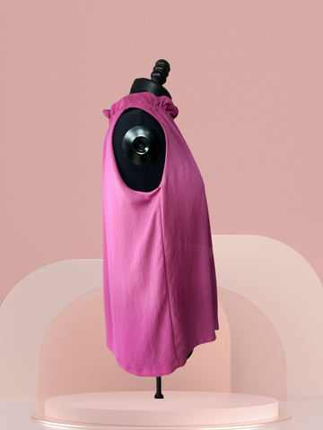 Marccain sleeveless blouse in hard pink, showcasing an A-line silhouette and anti-wrinkle fabric, perfect for any occasion.