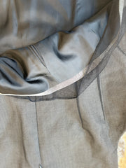Inside view of the Laurel Vest showcasing the soft black net outer shell and wool lining for style and warmth.