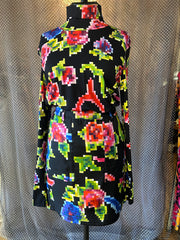 Marccain Nonograms Pattern Skirt featuring a vibrant floral design in black, perfect for elevating your stylish wardrobe.