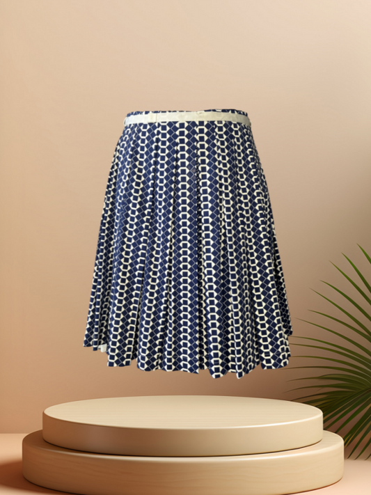 Seventy Blue Pattern Petti Skirt featuring a vibrant blue design, ideal for a flattering and stylish wardrobe addition.