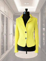 Marccain Yellow Jacket in bright yellow knit, perfect for adding a stylish statement to any outfit.
