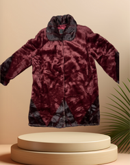 Bergandy High Quality Faux Fur Coat