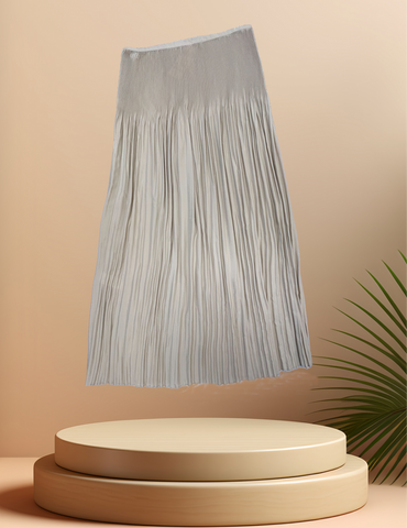 Elegant Michael Kors long pleated skirt, designed to create a slim silhouette and add sophistication to any outfit.