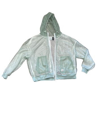 Marccain Green mesh zip up hoodie