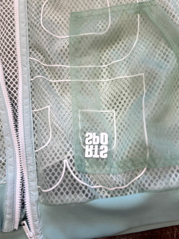 Marccain Green mesh zip up hoodie