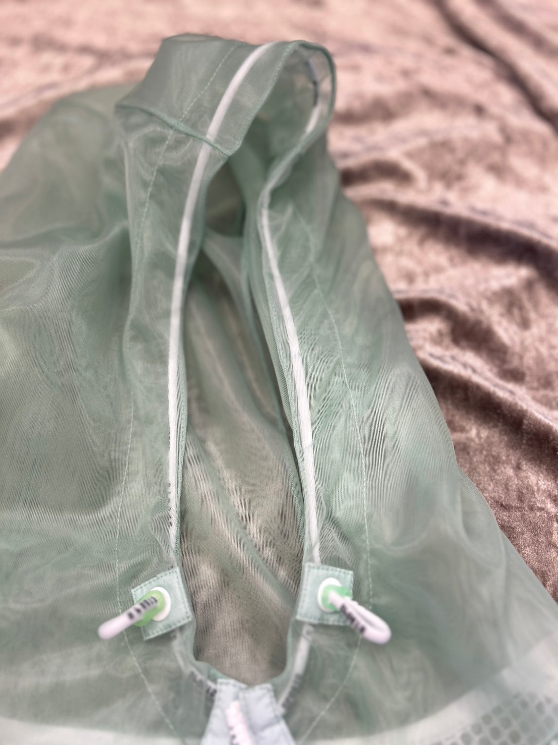 Marccain Green mesh zip up hoodie