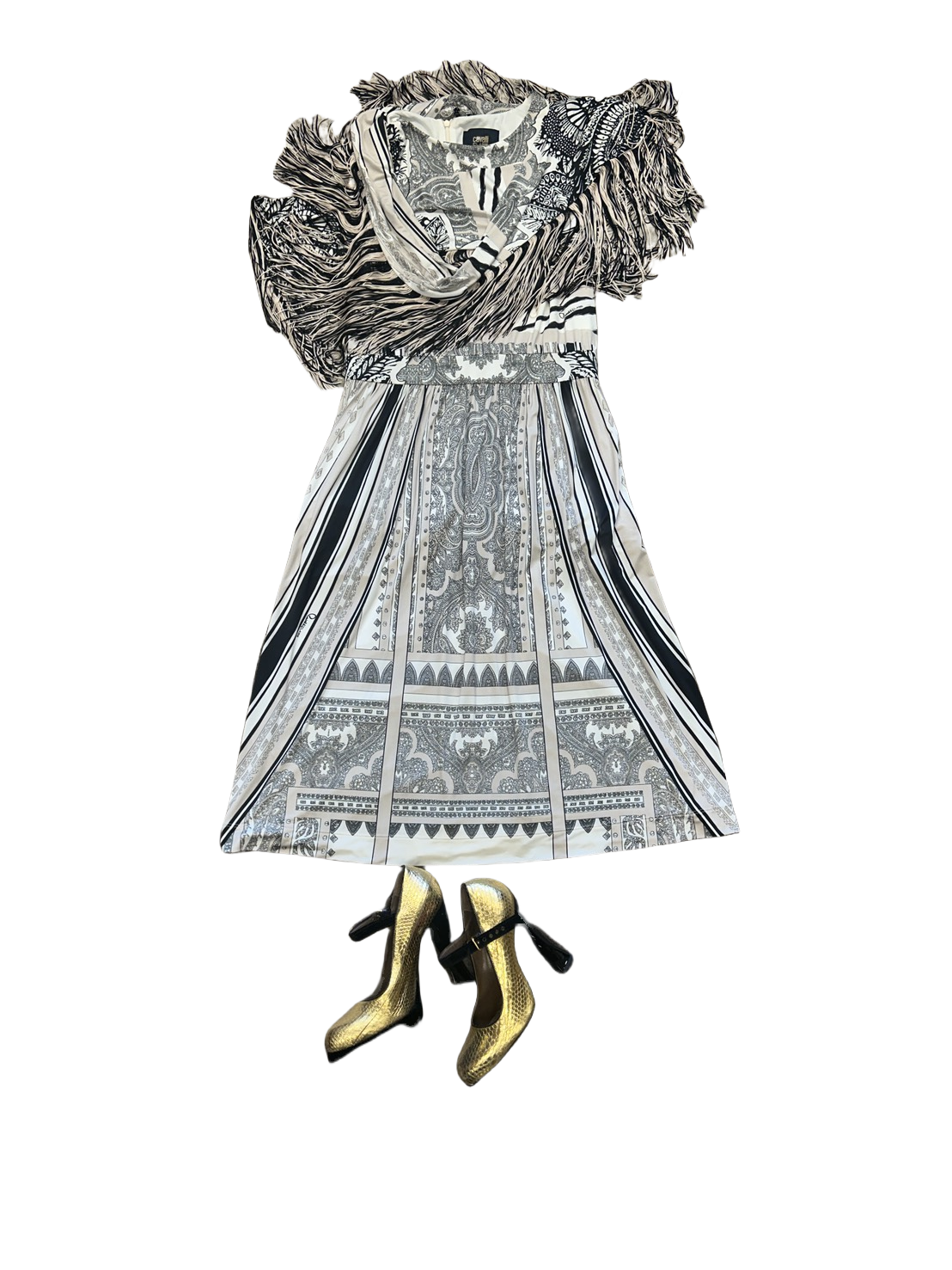 Cavalli Class Pattern Dress With Shawl