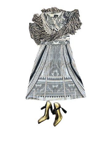 Cavalli Class Pattern Dress With Shawl