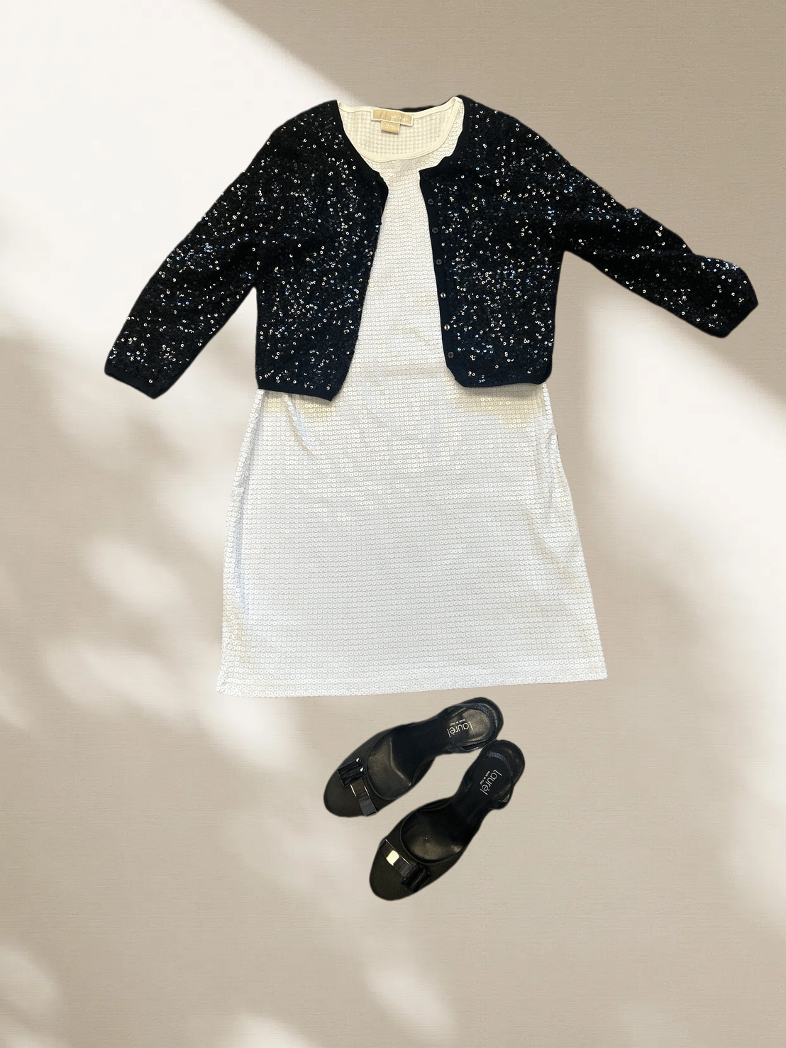 Michael Lors White Sequins Dress