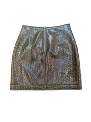 Marccain short skirt in edgy leather-look fabric with a modern silhouette and zipper detail.