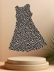 Seventy Pink Cloud-Print Pattern Dress showcasing A-line cut and comfort for spring and summer, made of cotton.