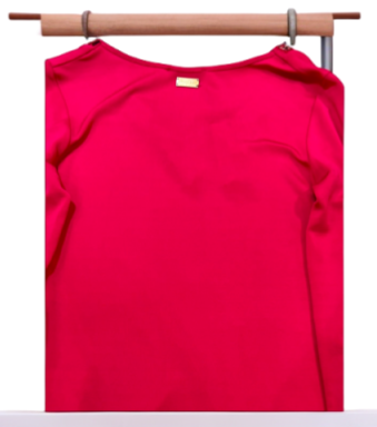 Versace hot pink blouse made from lightweight viscose with a V neck and stylish design, perfect for any wardrobe.