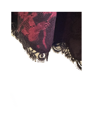 Close-up of Cavalli Class Flower Pattern Lace Skirt showcasing intricate lace details and floral design.