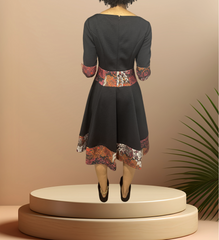 Cavalli Class Black Dress showcasing sophisticated back design with elegant totem details, ideal for special occasions.