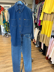 Karl Lagerfeld Denim Vest displayed in a boutique, showcasing its stylish design and premium quality denim.