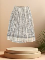Marccain 2 Layers Leopard Print Skirt showcasing elegance and style with a subtle animal print and romantic petticoat.