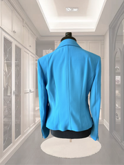 Back view of Marccain Blue Jacket showcasing premium quality design and professional fit.