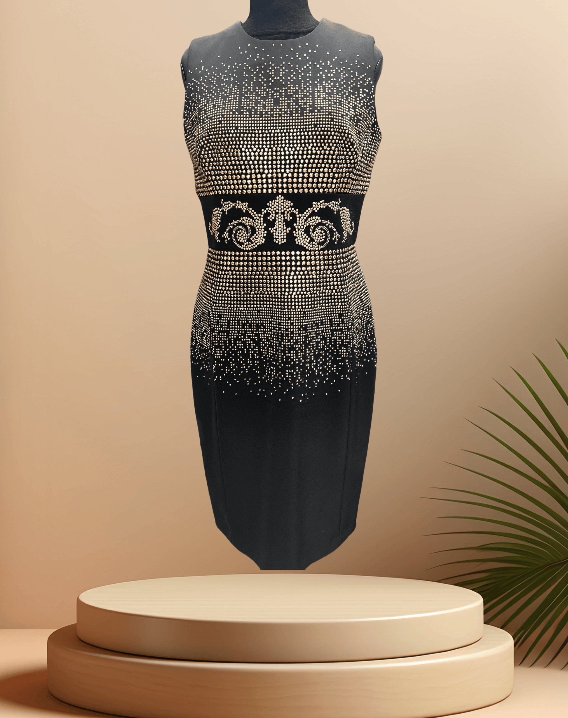 Versace Black Golden Logo Dress