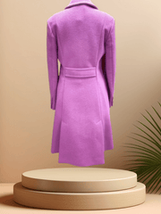 Versace pink coat showcasing a classic cut and timeless design, perfect for elevating any wardrobe.
